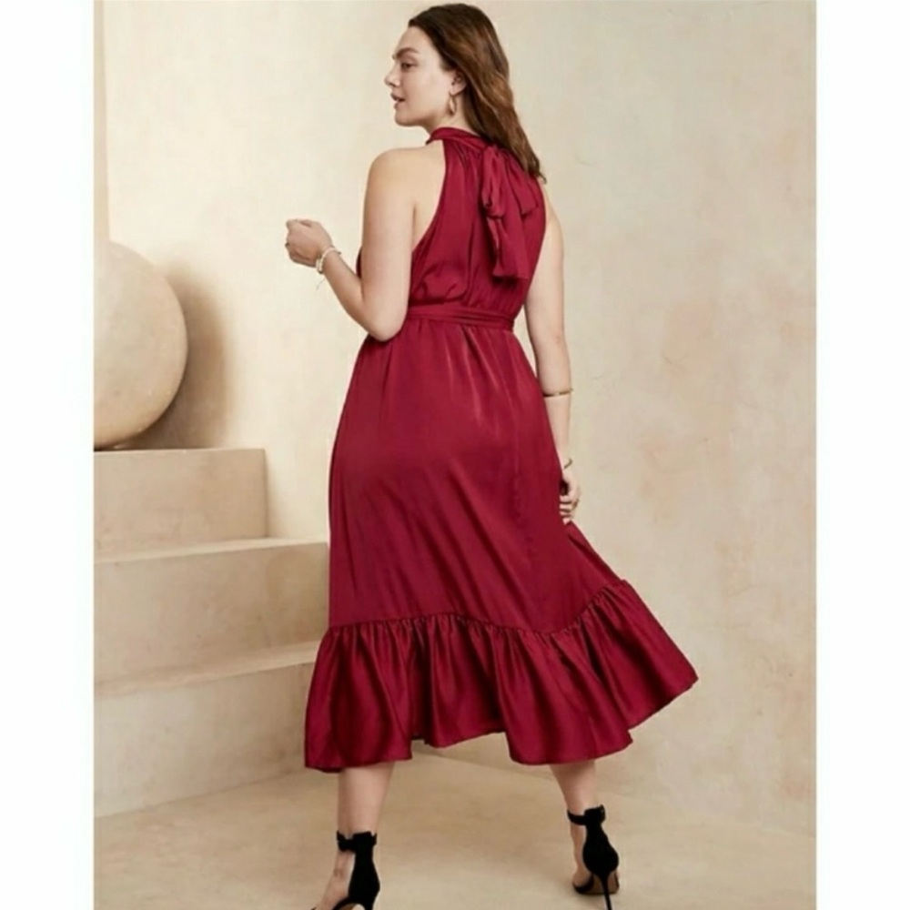 BR halter style burgundy wine dress - Picture 6 of 7